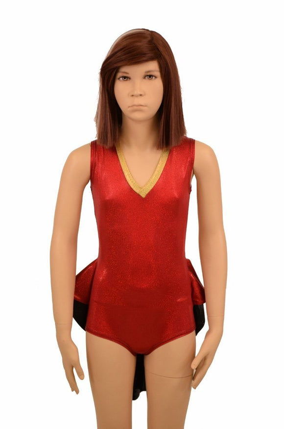 Kids Red Tuxedo Style Romper - Coquetry Clothing