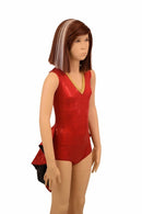 Kids Red Tuxedo Style Romper - Coquetry Clothing