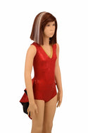 Kids Red Tuxedo Style Romper - 3
