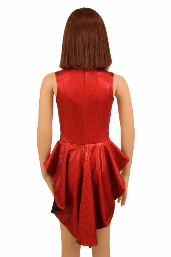 Kids Red Tuxedo Style Romper - 5