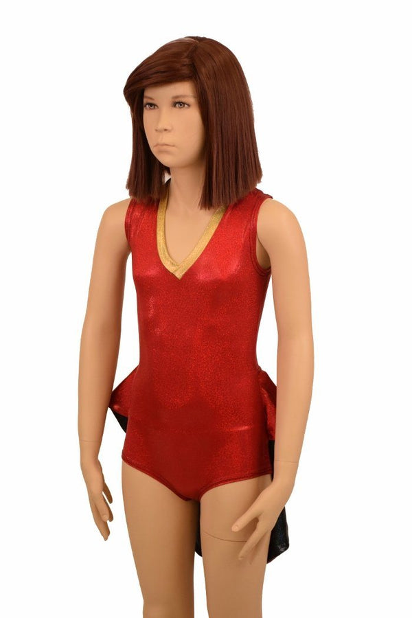 Kids Red Tuxedo Style Romper - 6