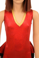 Kids Red Tuxedo Style Romper - 8