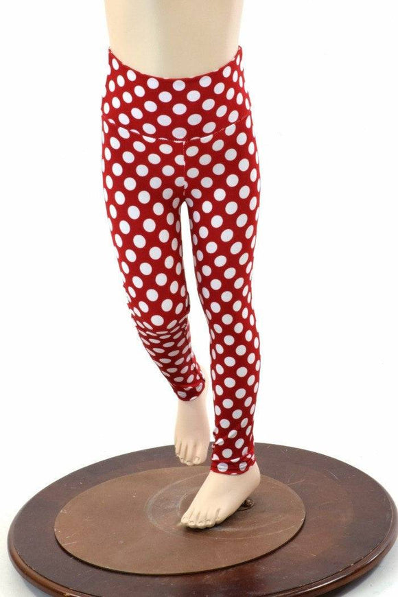 Kids Red & White Polka Dot Leggings - Coquetry Clothing