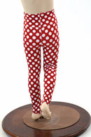 Kids Red & White Polka Dot Leggings - Coquetry Clothing