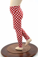 Kids Red & White Polka Dot Leggings - Coquetry Clothing