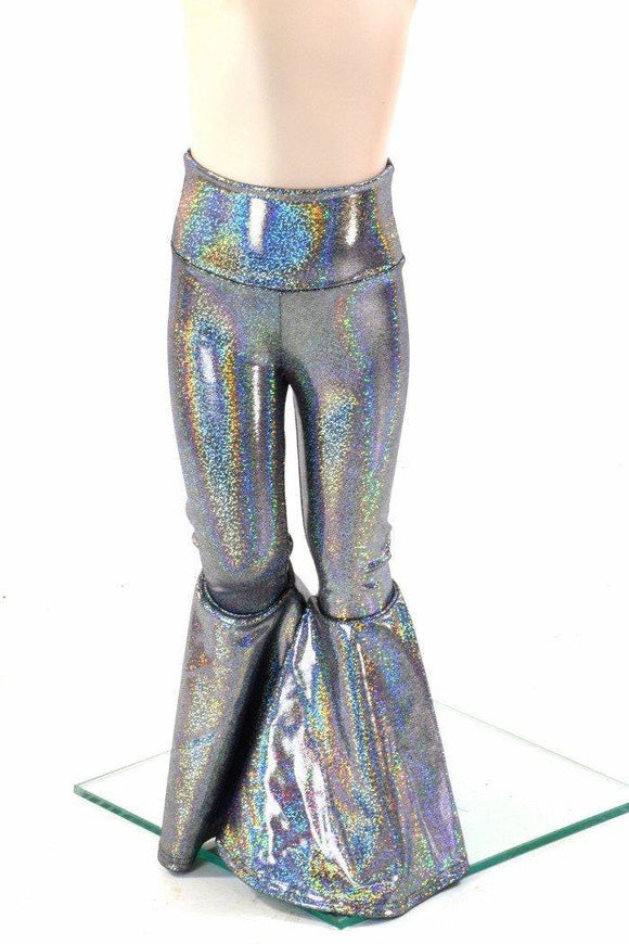 Kids Silver Holo Bell Bottom Flares - Coquetry Clothing