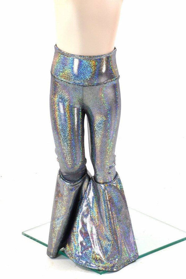 Kids Silver Holo Bell Bottom Flares - 2