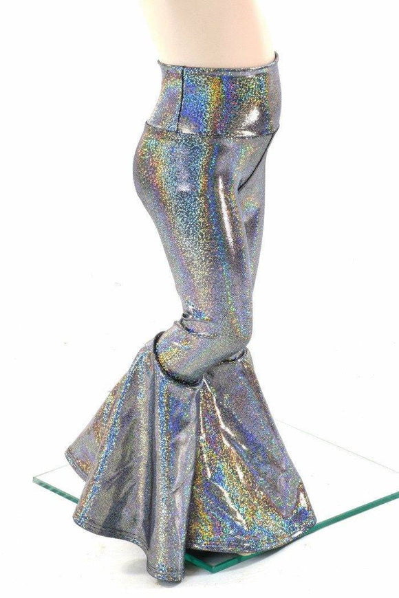Kids Silver Holo Bell Bottom Flares - Coquetry Clothing