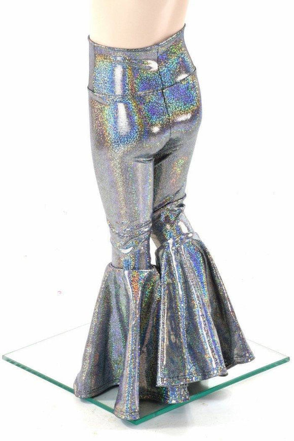 Kids Silver Holo Bell Bottom Flares - Coquetry Clothing