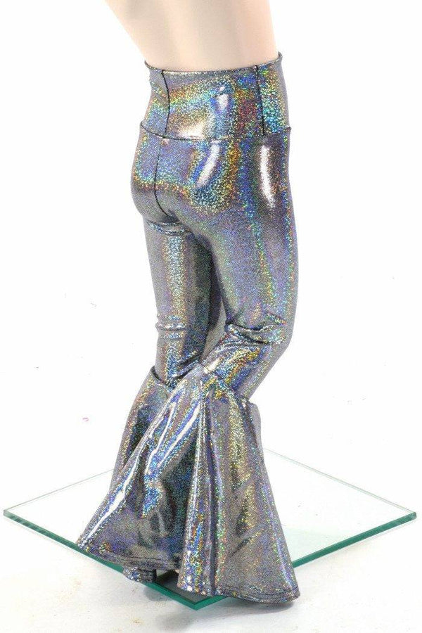 Kids Silver Holo Bell Bottom Flares - 5