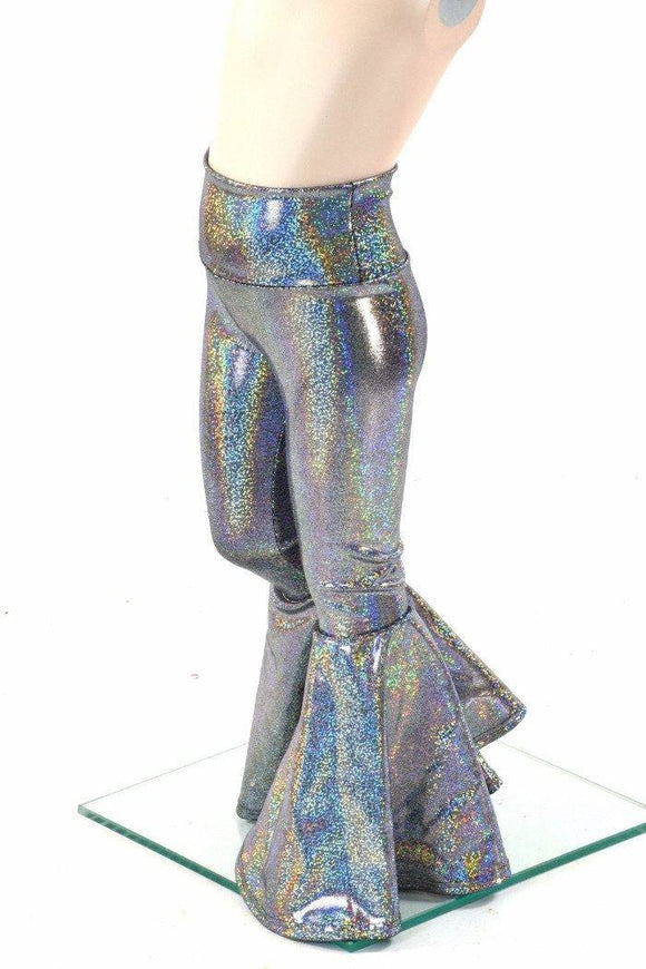 Kids Silver Holo Bell Bottom Flares - Coquetry Clothing