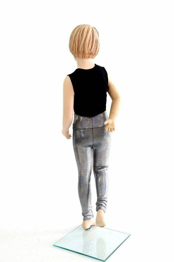 Kids Silver Holographic Leggings - Coquetry Clothing