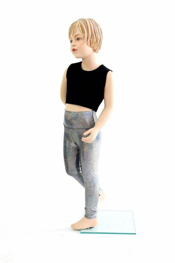 Kids Silver Holographic Leggings - Coquetry Clothing