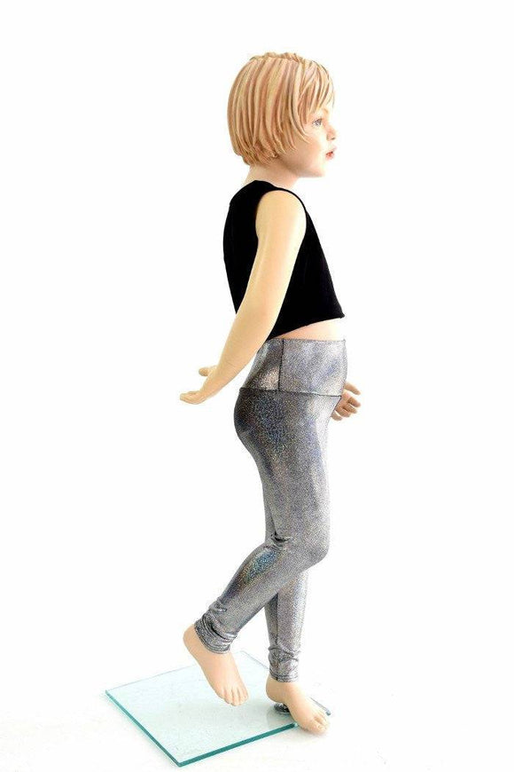 Kids Silver Holographic Leggings - Coquetry Clothing