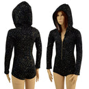 Kids Star Noir Hooded Romper with Front Zipper - Coquetry Clothing