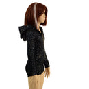 Kids Star Noir Hooded Romper with Front Zipper - Coquetry Clothing