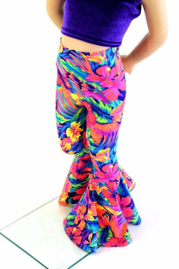 Kids Tahitian Floral Bell Bottom Flares - Coquetry Clothing
