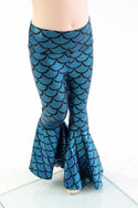 Kids Turquoise Dragon Scale Mermaid Flares - 1