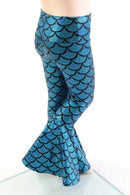 Kids Turquoise Dragon Scale Mermaid Flares - Coquetry Clothing