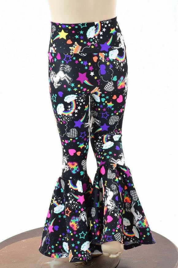 Kids Unicorns & Rainbows Bell Bottom Flares - Coquetry Clothing