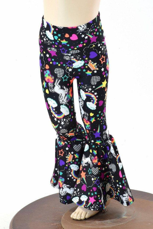 Kids Unicorns & Rainbows Bell Bottom Flares - Coquetry Clothing