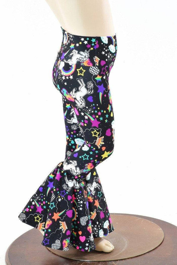 Kids Unicorns & Rainbows Bell Bottom Flares - 1