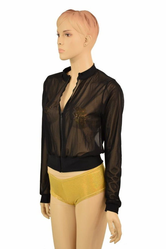 "Kimberly" Jacket in Black Mesh - Coquetry Clothing