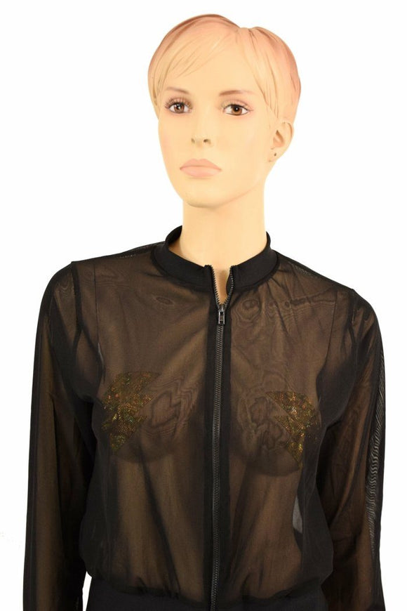 "Kimberly" Jacket in Black Mesh - Coquetry Clothing