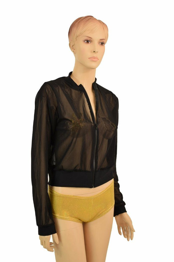 "Kimberly" Jacket in Black Mesh - 2