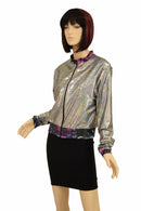 "Kimberly" Jacket in Silver Holo - Coquetry Clothing