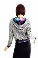 "Kimberly" Jacket in Silver Holo - Coquetry Clothing