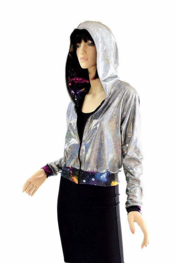"Kimberly" Jacket in Silver Holo - Coquetry Clothing