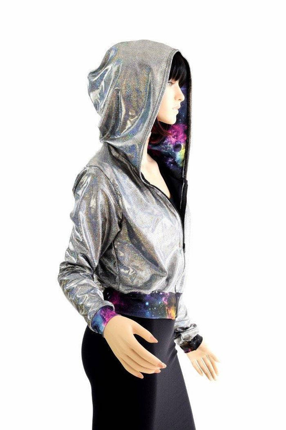 "Kimberly" Jacket in Silver Holo - Coquetry Clothing