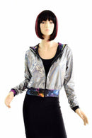 "Kimberly" Jacket in Silver Holo - Coquetry Clothing