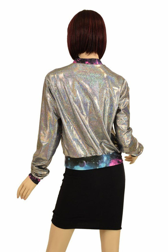 "Kimberly" Jacket in Silver Holo - Coquetry Clothing