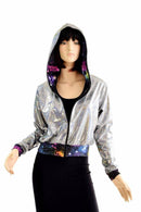 "Kimberly" Jacket in Silver Holo - Coquetry Clothing