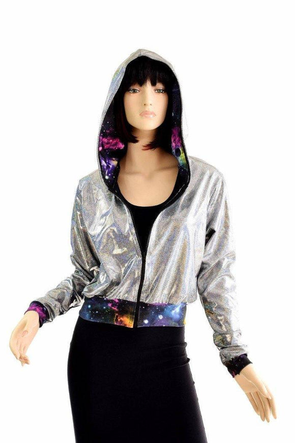 "Kimberly" Jacket in Silver Holo - Coquetry Clothing