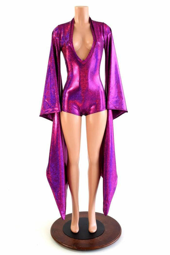 Kimono Sleeve Plunging V Neck Romper - Coquetry Clothing