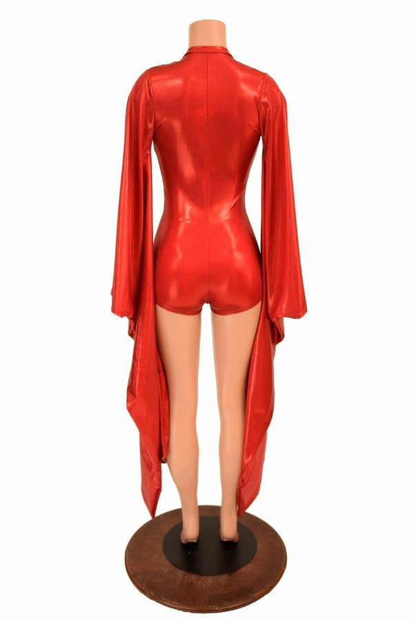 Kimono Sleeve Plunging V Neck Romper - 5