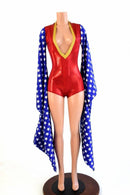 Kimono Sleeve Plunging V Neck Romper - Coquetry Clothing