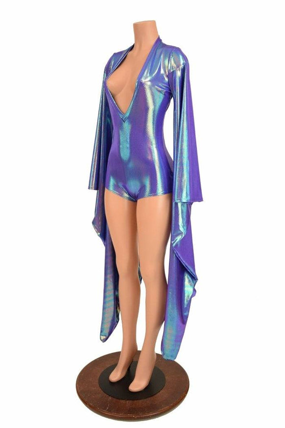 Kimono Sleeve Plunging V Neck Romper - Coquetry Clothing