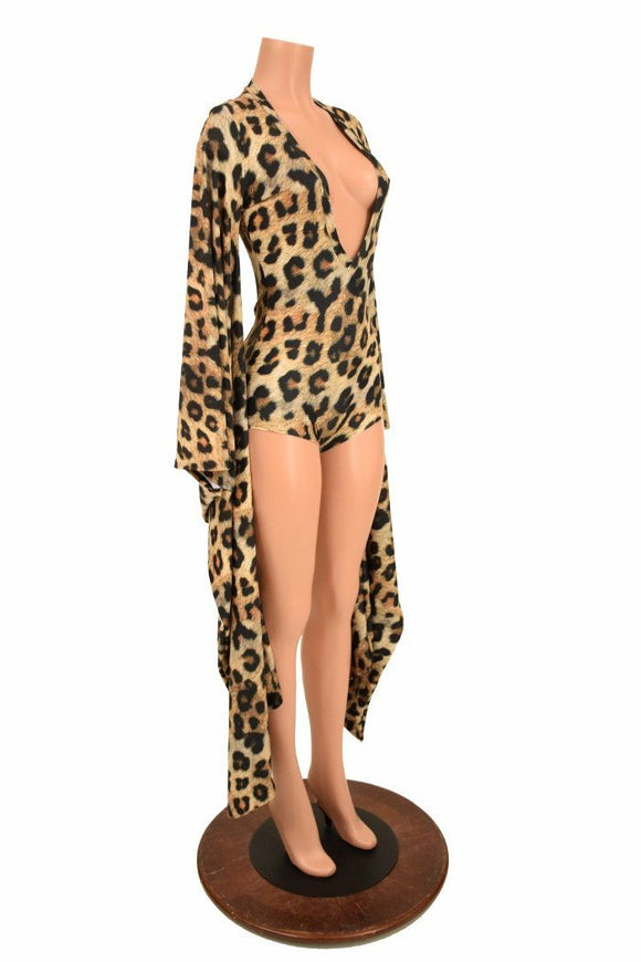 Kimono Sleeve Plunging V Neck Romper - Coquetry Clothing