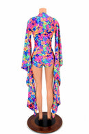 Kimono Sleeve Plunging V Neck Romper - Coquetry Clothing