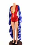Kimono Sleeve Plunging V Neck Romper - Coquetry Clothing
