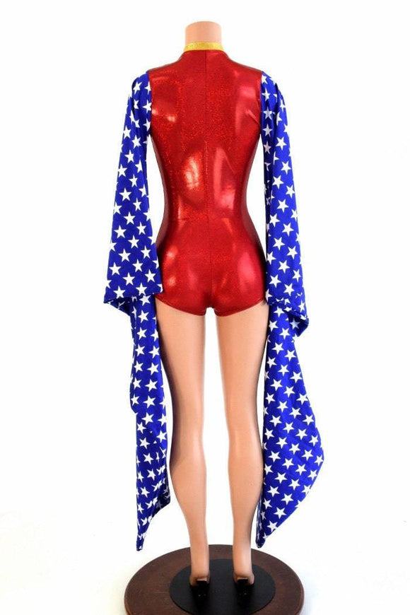 Kimono Sleeve Plunging V Neck Romper - Coquetry Clothing