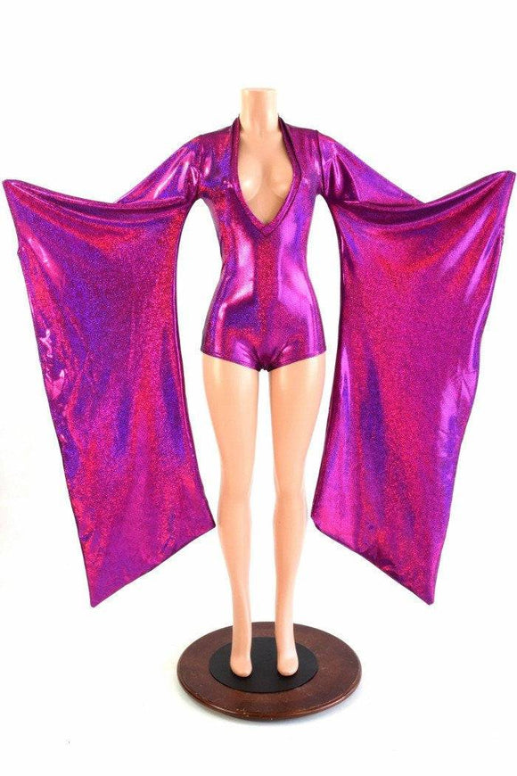 Kimono Sleeve Plunging V Neck Romper - Coquetry Clothing