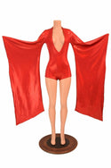 Kimono Sleeve Plunging V Neck Romper - 1
