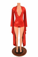 Kimono Sleeve Plunging V Neck Romper - 3