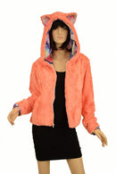 Kitty Ear Faux Fur Minky Short Jacket - Coquetry Clothing