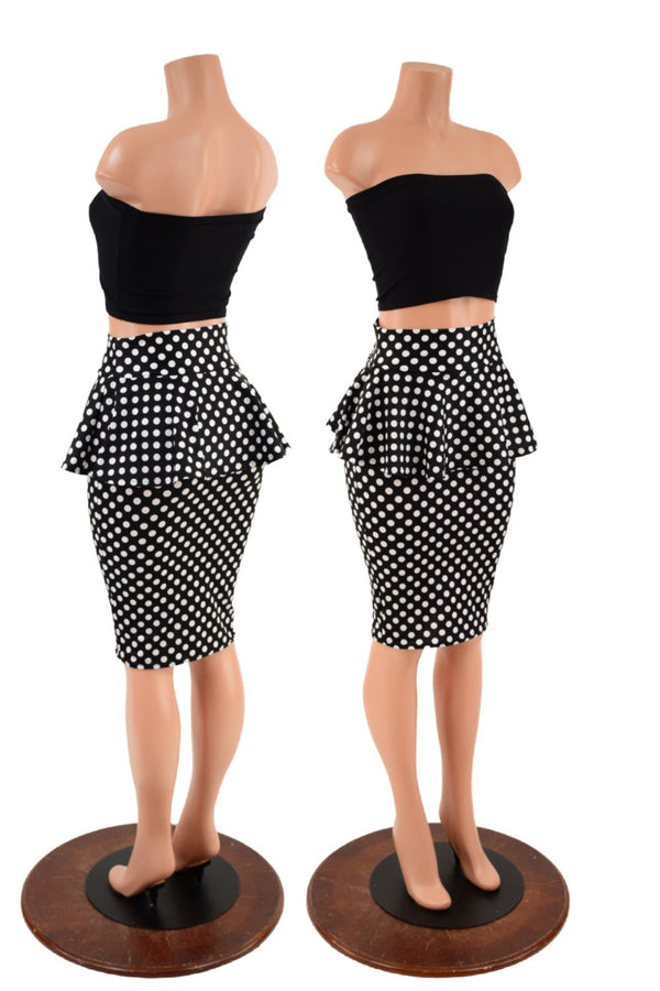 Peplum Wiggle Skirt & Strapless Top Set - 1